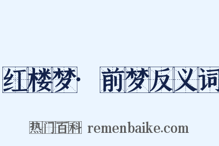 红楼梦·前梦反义词是什么意思的图片